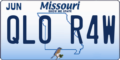 MO license plate QL0R4W