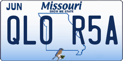 MO license plate QL0R5A