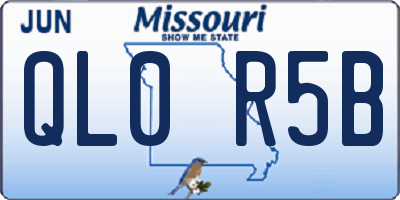 MO license plate QL0R5B