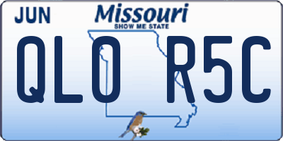 MO license plate QL0R5C