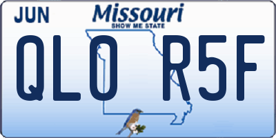MO license plate QL0R5F