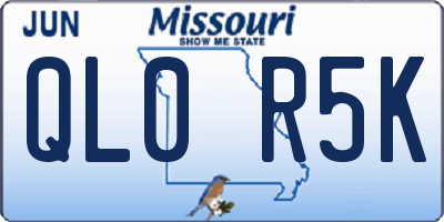 MO license plate QL0R5K