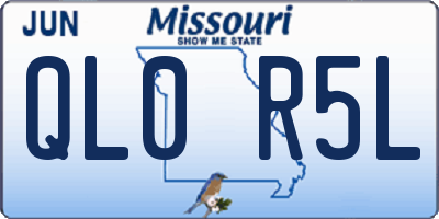 MO license plate QL0R5L