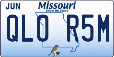 MO license plate QL0R5M