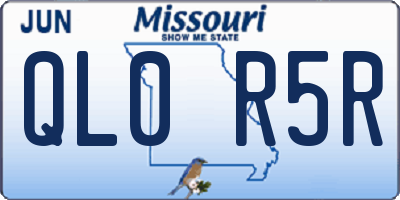 MO license plate QL0R5R
