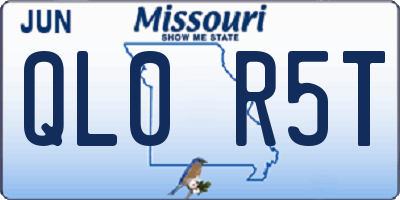 MO license plate QL0R5T