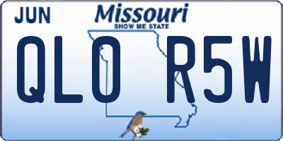 MO license plate QL0R5W