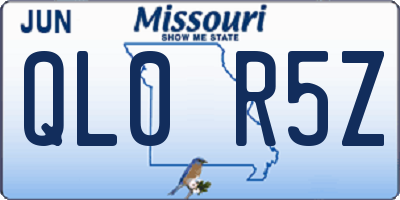 MO license plate QL0R5Z