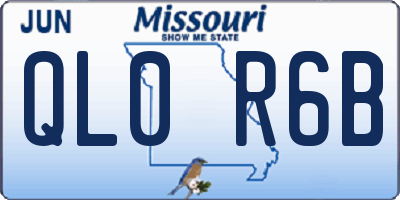 MO license plate QL0R6B