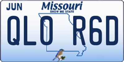 MO license plate QL0R6D