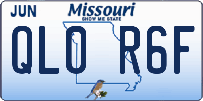 MO license plate QL0R6F