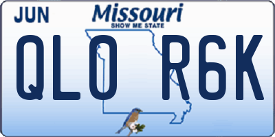 MO license plate QL0R6K