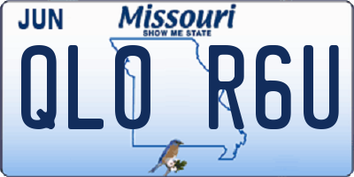 MO license plate QL0R6U
