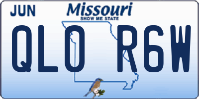 MO license plate QL0R6W