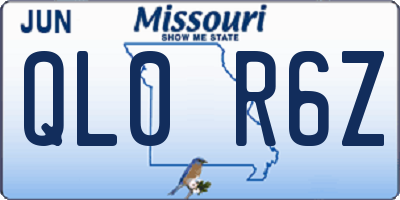 MO license plate QL0R6Z