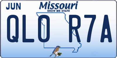MO license plate QL0R7A