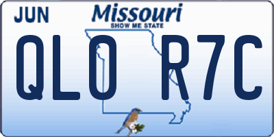 MO license plate QL0R7C