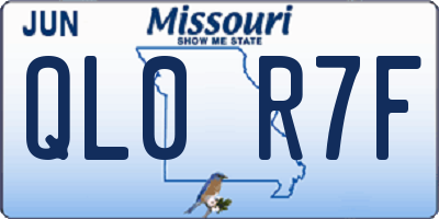 MO license plate QL0R7F
