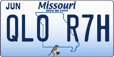 MO license plate QL0R7H
