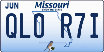MO license plate QL0R7I