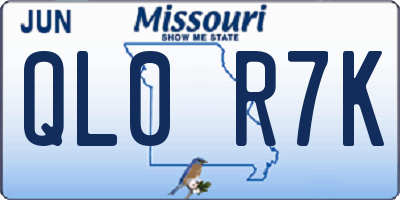 MO license plate QL0R7K