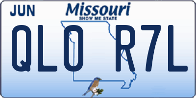 MO license plate QL0R7L
