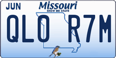 MO license plate QL0R7M