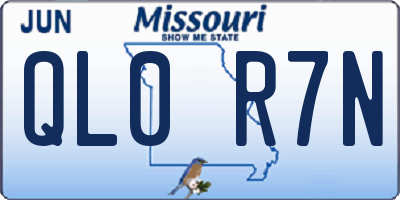 MO license plate QL0R7N