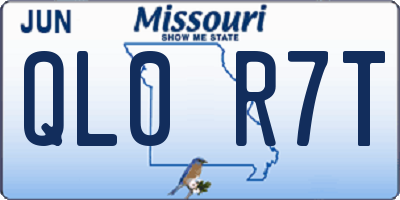 MO license plate QL0R7T