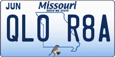 MO license plate QL0R8A