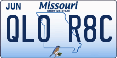 MO license plate QL0R8C