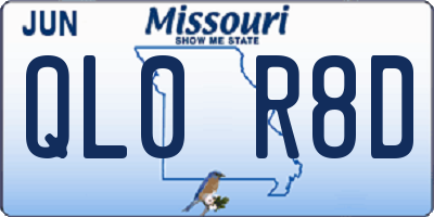 MO license plate QL0R8D
