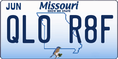 MO license plate QL0R8F