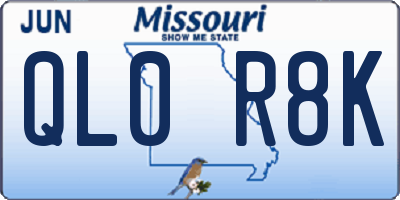 MO license plate QL0R8K