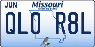 MO license plate QL0R8L
