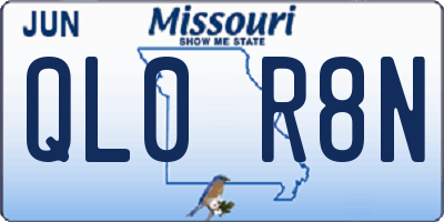 MO license plate QL0R8N