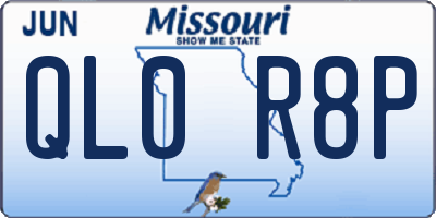 MO license plate QL0R8P