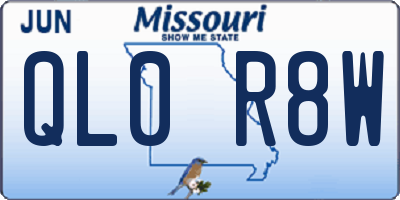 MO license plate QL0R8W