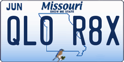 MO license plate QL0R8X