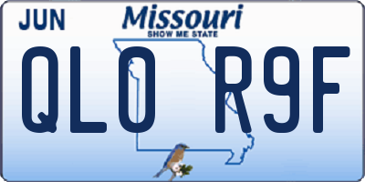 MO license plate QL0R9F