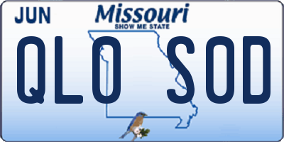 MO license plate QL0S0D