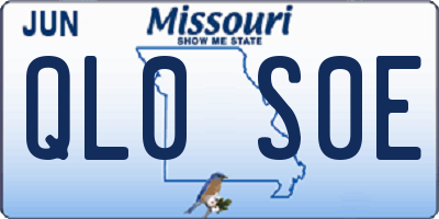 MO license plate QL0S0E