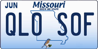 MO license plate QL0S0F