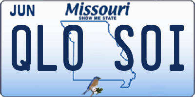 MO license plate QL0S0I