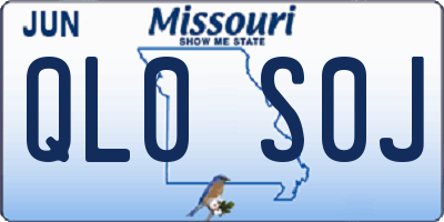 MO license plate QL0S0J