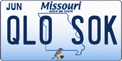 MO license plate QL0S0K