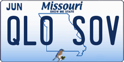 MO license plate QL0S0V