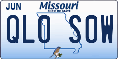 MO license plate QL0S0W