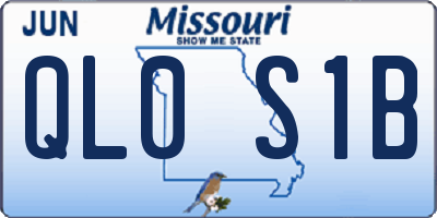 MO license plate QL0S1B