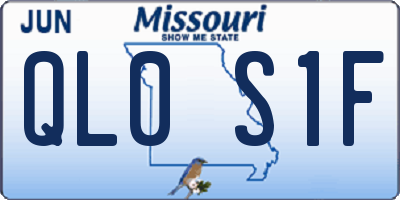 MO license plate QL0S1F